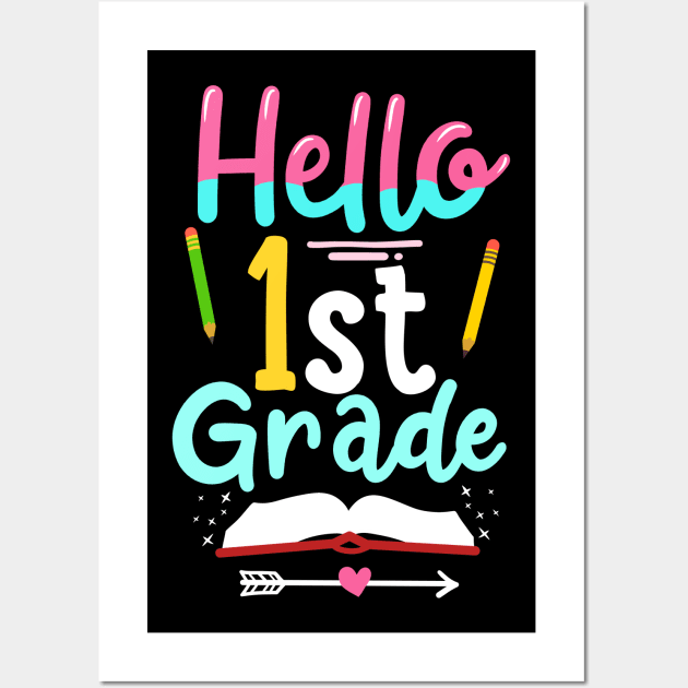 1st Grade Back to School First Day Wall Art by KAWAIITEE